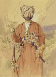 Estudio de un Guerrero Afgano, Teherán, 1848